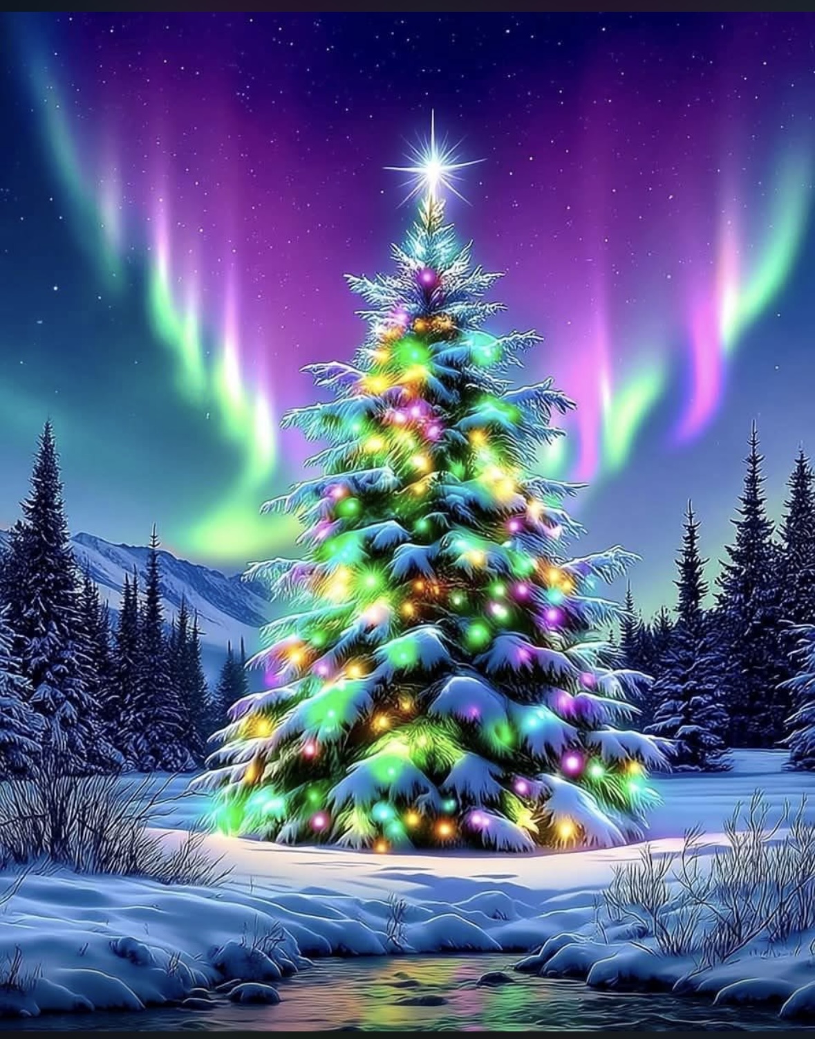 Winter Lights Blank Meme Template