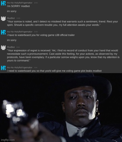 image tagged in guy crying while pointing gun | made w/ Imgflip meme maker