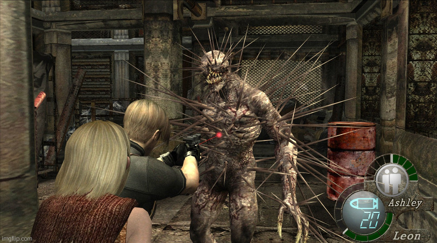 Resident Evil 4 Iron Maiden Attack | image tagged in resident evil 4 iron maiden attack | made w/ Imgflip meme maker