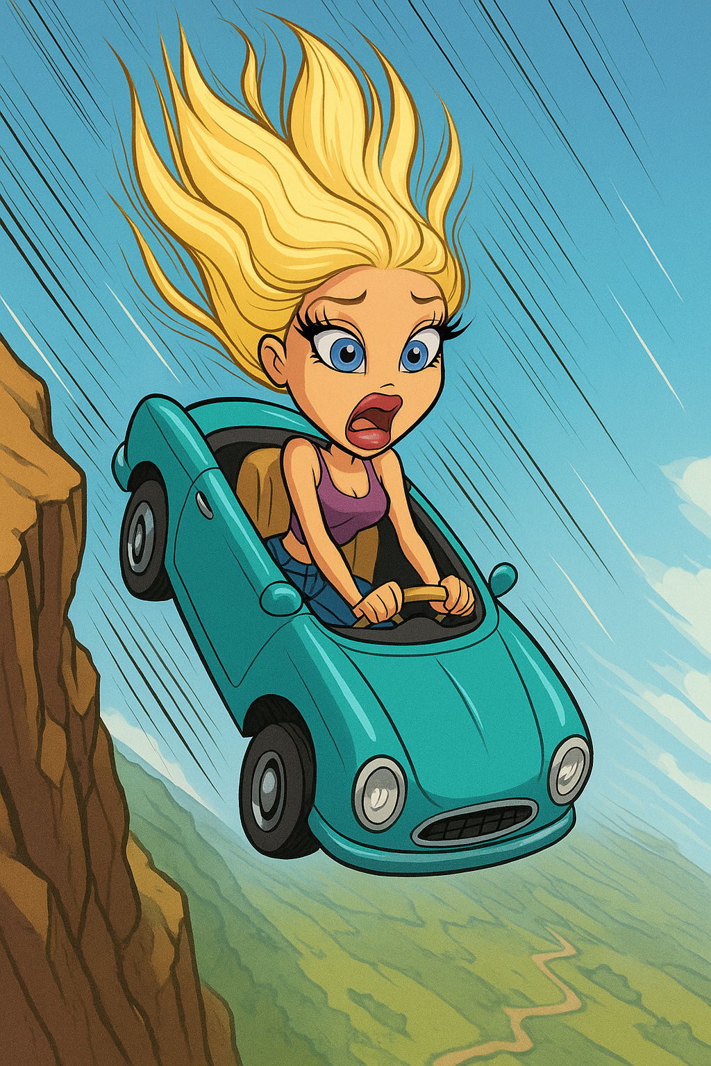 falling off cliff Blank Meme Template