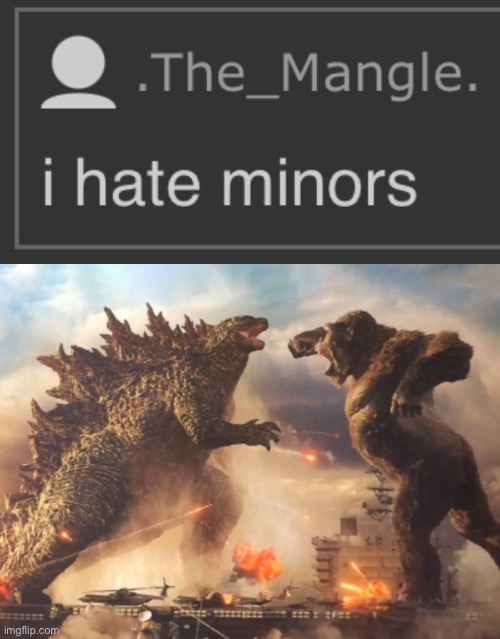 Don’t worry minors, I’ll protect you | image tagged in godzilla vs kong | made w/ Imgflip meme maker