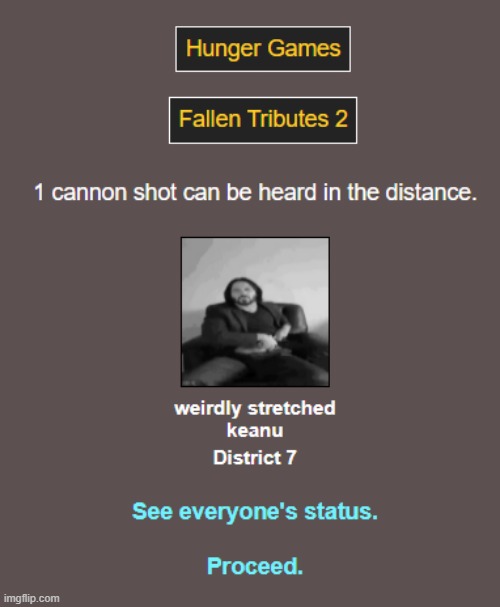 F in the chat for the only one fallen tribute of day 2 | made w/ Imgflip meme maker