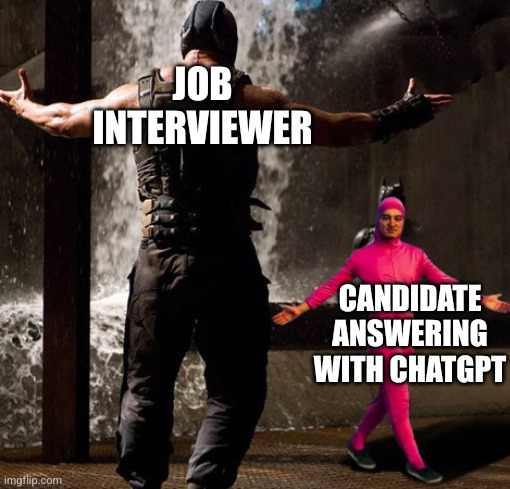 Assisted job interviews | JOB INTERVIEWER; CANDIDATE ANSWERING WITH CHATGPT | image tagged in joji boss fight | made w/ Imgflip meme maker