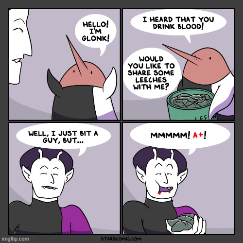 image tagged in stars,vampire,blood,leeches,food,sharing | made w/ Imgflip meme maker