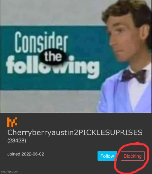 image tagged in consider the following | made w/ Imgflip meme maker