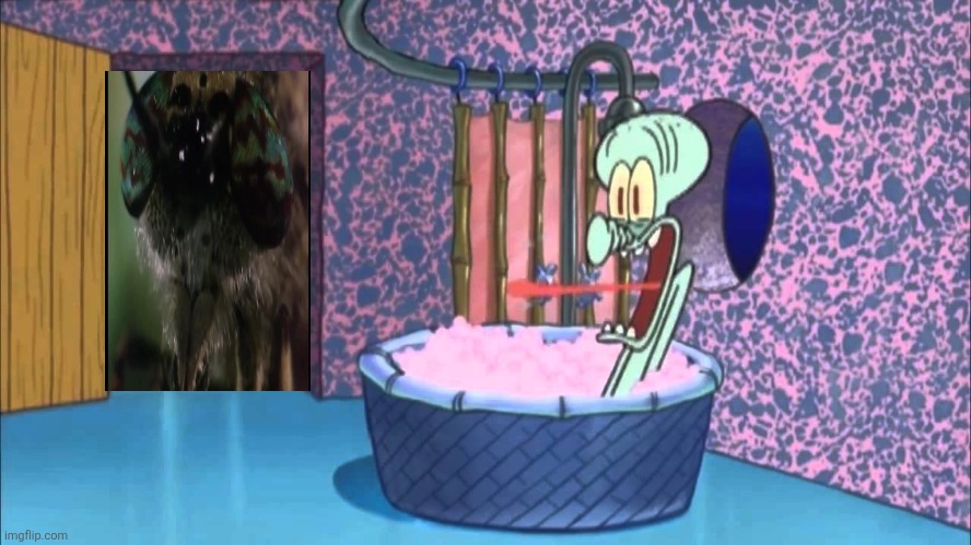 A close up of Wormy dropped by Squidward's House | image tagged in who dropped by squidward's house,wormy,nightmare fuel,disturbing | made w/ Imgflip meme maker