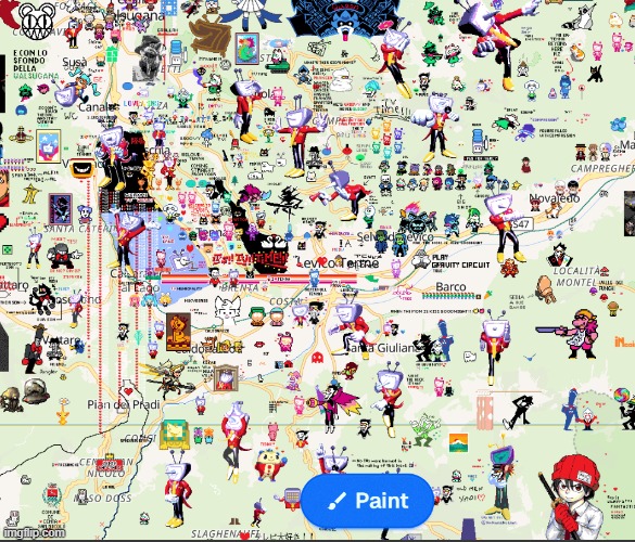 showing everything i found in tenna, italy on wplace | made w/ Imgflip meme maker