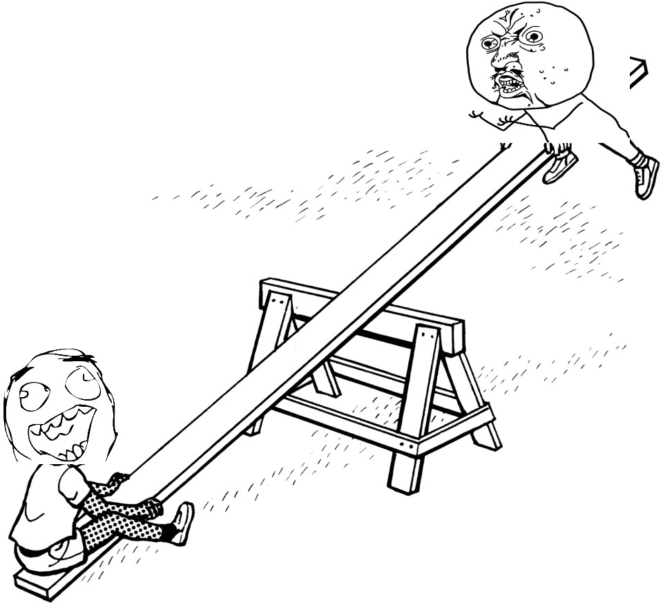 Herp Derp - Y U No see saw Blank Meme Template