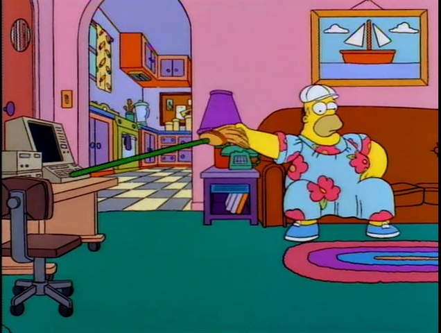 Homero home office Blank Meme Template