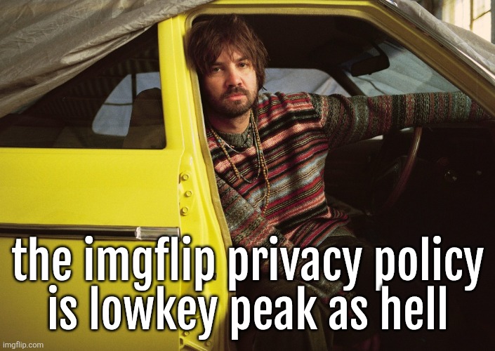 Kevin Parker in car | the imgflip privacy policy
is lowkey peak as hell | image tagged in kevin parker in car | made w/ Imgflip meme maker