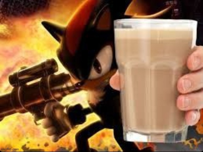 Shadow choccy milk | image tagged in shadow the hedgehog,choccy milk | made w/ Imgflip meme maker