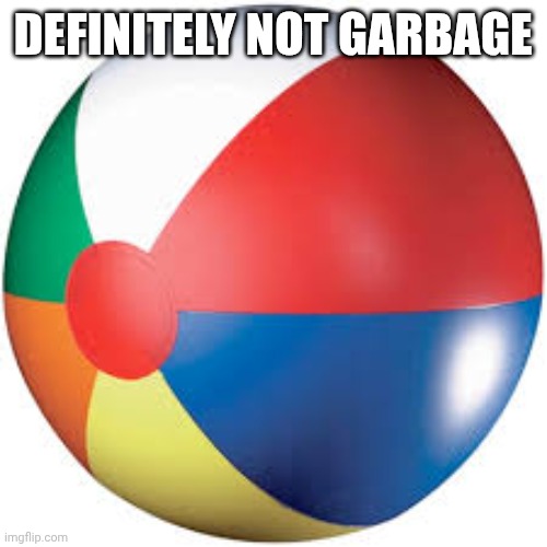 Beach ball | DEFINITELY NOT GARBAGE | image tagged in beach ball | made w/ Imgflip meme maker