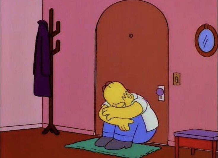 Homer Simpson crying Blank Meme Template