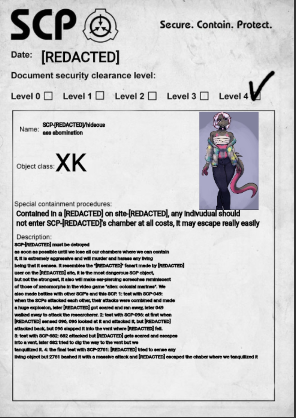 SCP-[REDACTED] document Blank Meme Template