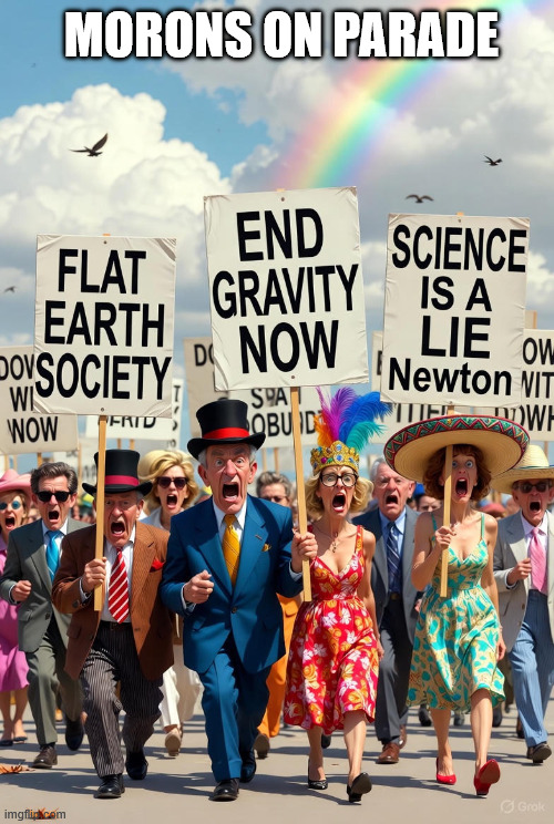 morons on parade | MORONS ON PARADE | image tagged in morons,political humor | made w/ Imgflip meme maker