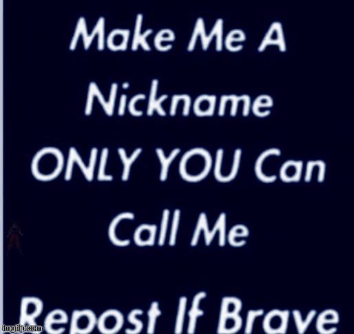 make me a nickname | image tagged in make me a nickname | made w/ Imgflip meme maker