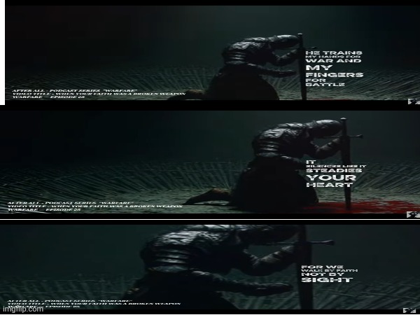 Keep the Faith | image tagged in faithful,swords,swords united,pokemon sword and shield,christmas presents,christian bale with axe | made w/ Imgflip meme maker