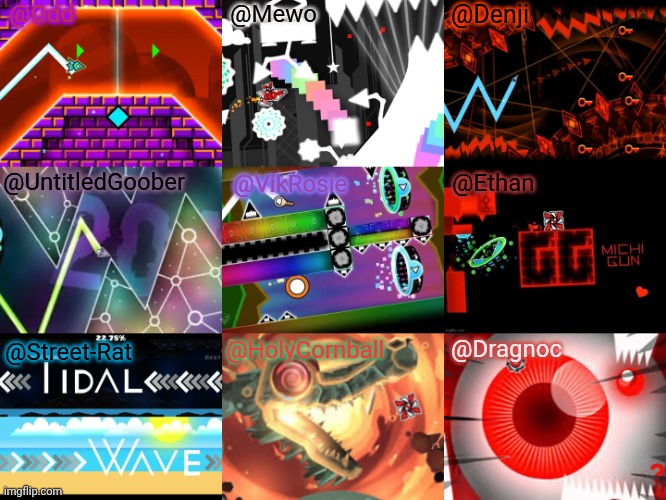 Progress so far | @Odd; @Mewo; @Denji; @UntitledGoober; @VikRosie; @Ethan; @Dragnoc; @HolyCornball; @Street-Rat | made w/ Imgflip meme maker