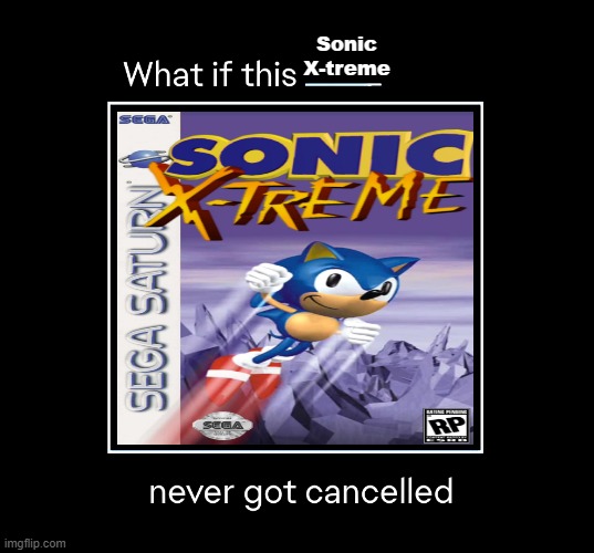 What if Sonic X-treme never got cancelled? | Sonic X-treme | image tagged in sonic,sonic x-treme,sonic the hedgehog,au,cancelled,memes | made w/ Imgflip meme maker