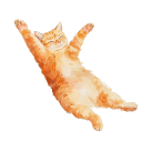 floaty orange cat for emoji resize Meme Template