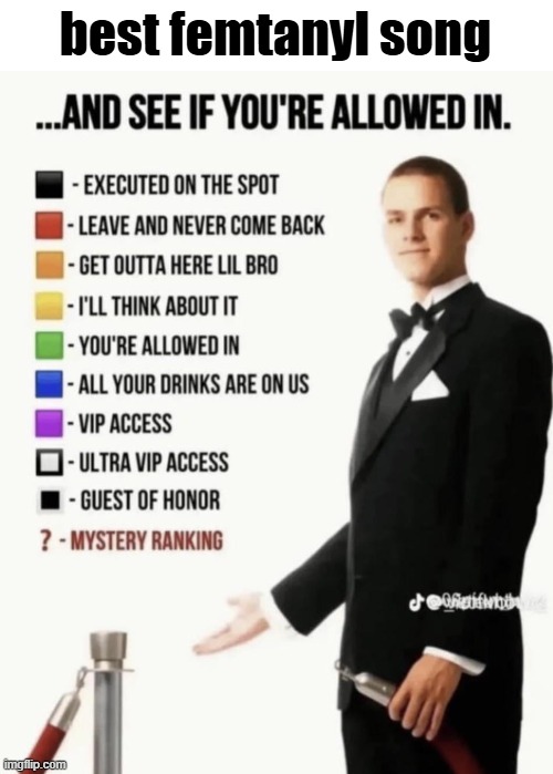 See if your allowed in. | best femtanyl song | image tagged in see if your allowed in | made w/ Imgflip meme maker