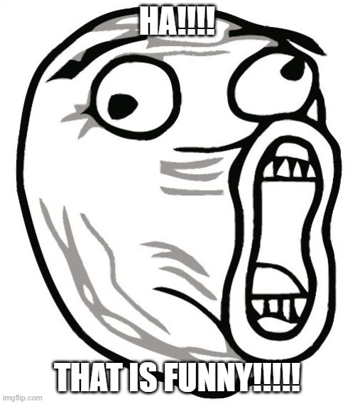 LOL Guy Meme | HA!!!! THAT IS FUNNY!!!!! | image tagged in memes,lol guy | made w/ Imgflip meme maker