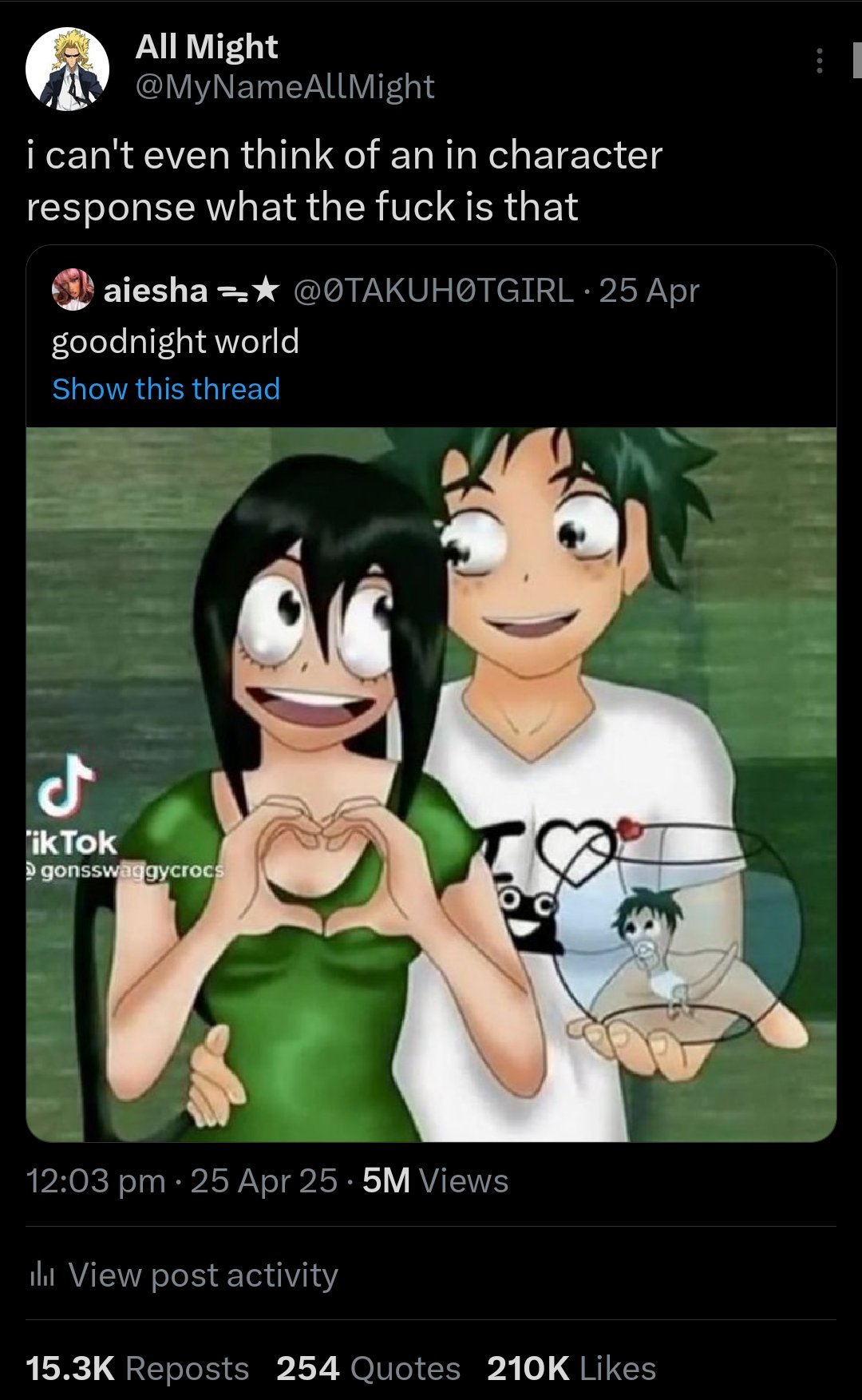 All Might on Twitter/X Blank Meme Template