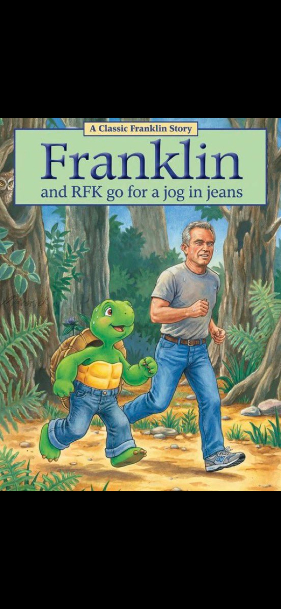 High Quality Franklin and RFK Jr jogging in jeans Blank Meme Template