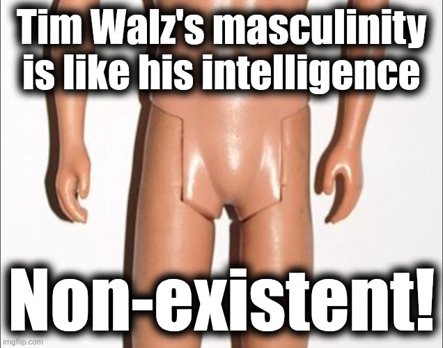 As much of an empty suit as Joe Biden, which is why they're both adored by libs | Tim Walz's masculinity is like his intelligence; Non-existent! | image tagged in memes,tim walz,masculinity,democrats,idiot,retard | made w/ Imgflip meme maker