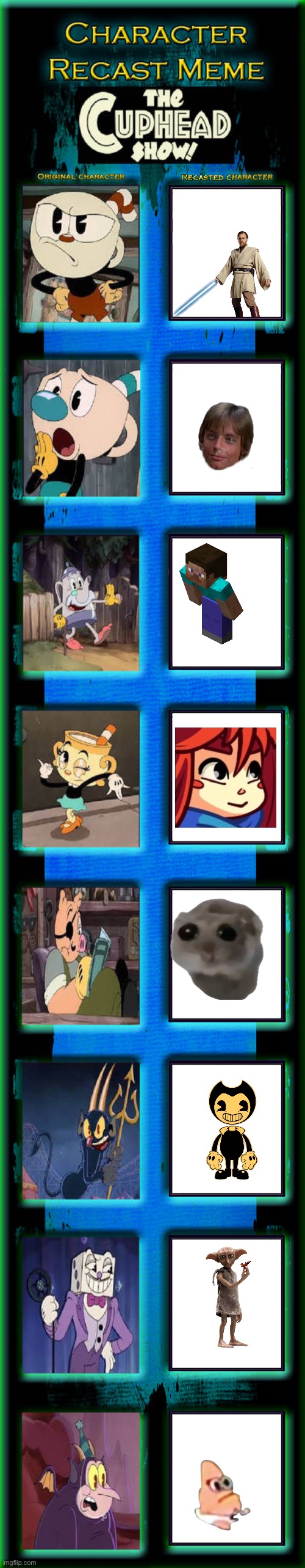 Cuphead Show Recast | image tagged in cuphead show recast | made w/ Imgflip meme maker