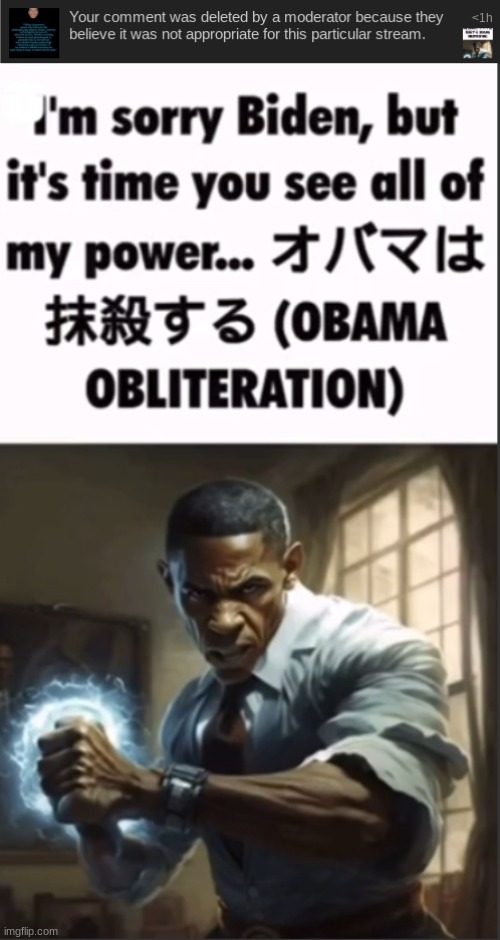 image tagged in obama obliteration | made w/ Imgflip meme maker