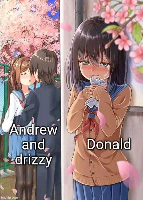 Anime crush | Donald; Andrew and drizzy | image tagged in anime crush | made w/ Imgflip meme maker