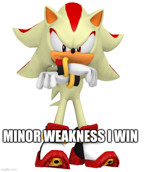 MINOR WEAKNESS I WIN | image tagged in minor spelling mistake i win | made w/ Imgflip meme maker