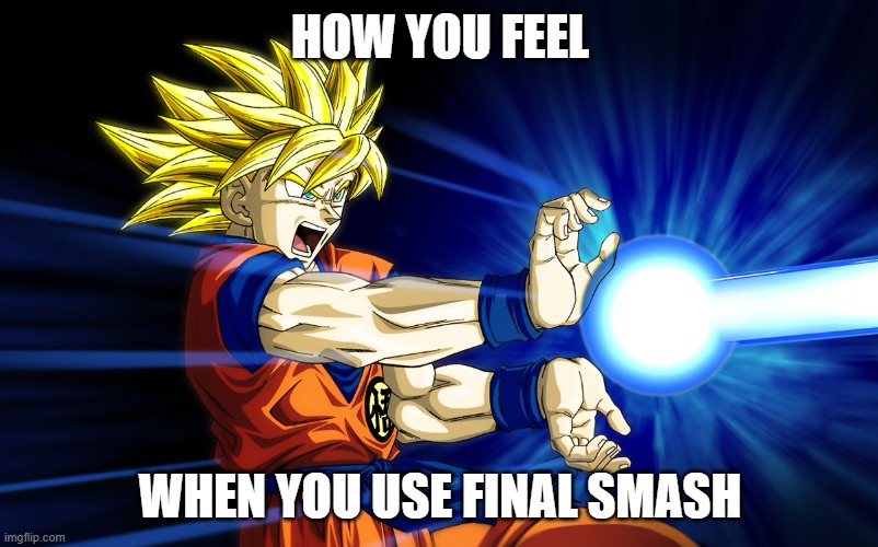 HOW YOU FEEL WHEN YOU USE FINAL SMASH | image tagged in kamehameha | made w/ Imgflip meme maker