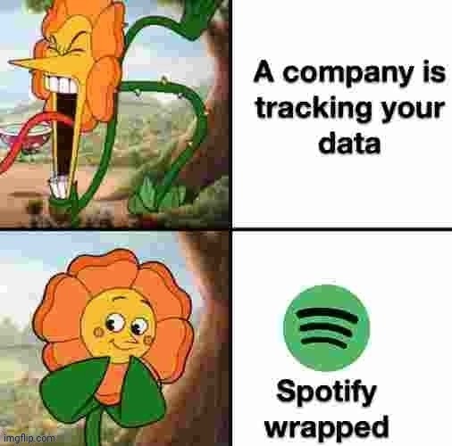 Spotify wrapped | image tagged in spotify,wrapped,memes,data,repost,reposts | made w/ Imgflip meme maker