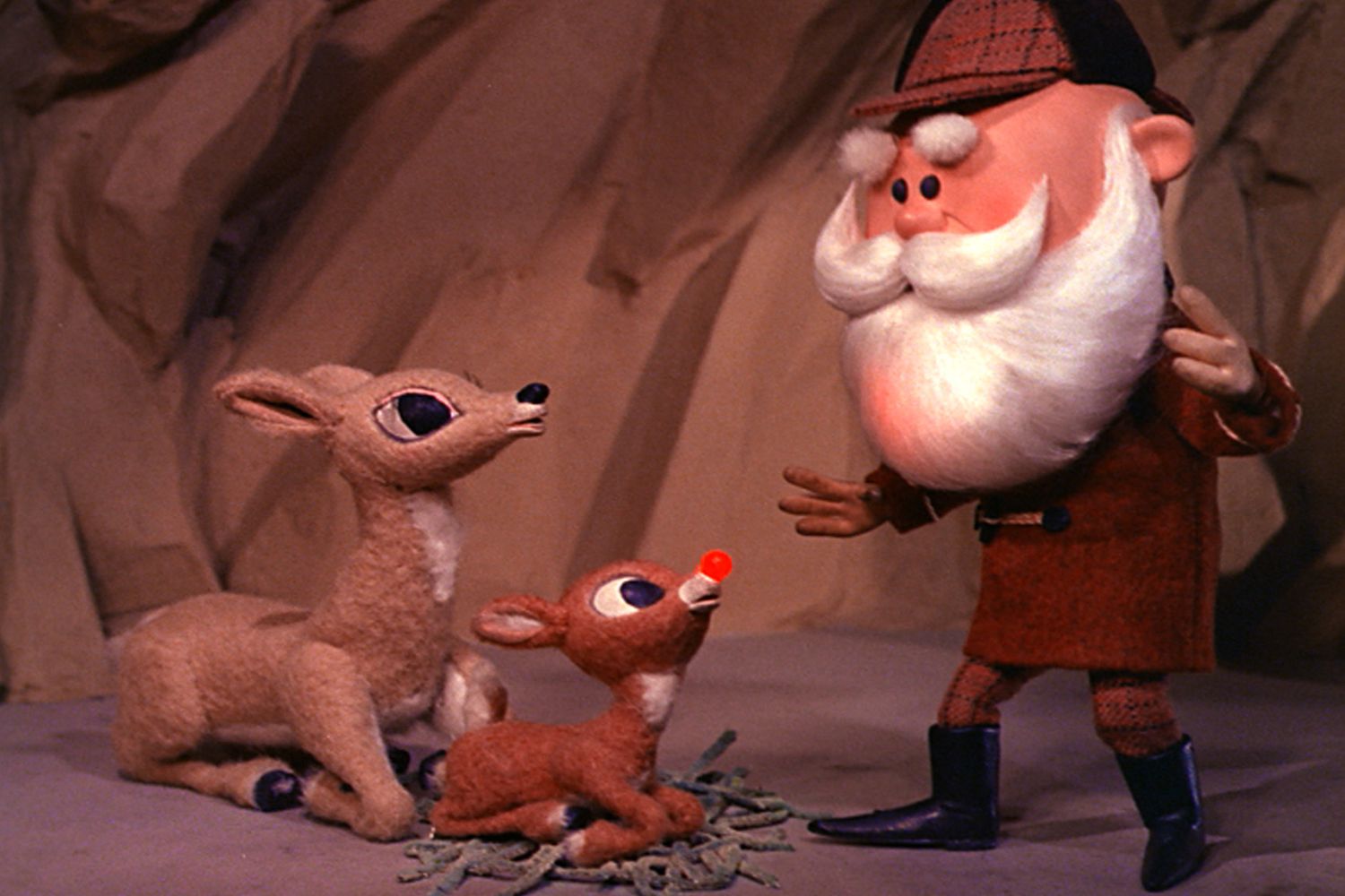 Santa discovers Rudolph 1964 Blank Meme Template