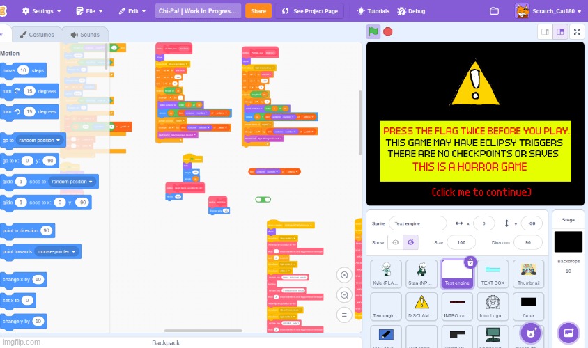 WIP psychological horror game, called "Chi-Pa!" :DDD (13th day working on it) | made w/ Imgflip meme maker