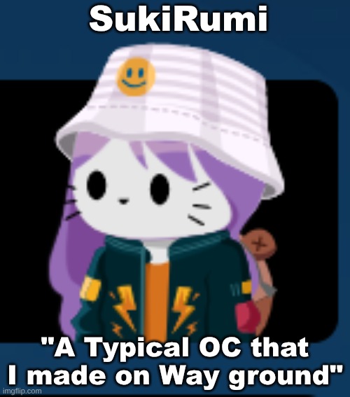SukiRumi(my OC/Qbit) | SukiRumi; "A Typical OC that I made on Way ground" | image tagged in memes,oc,fanart | made w/ Imgflip meme maker