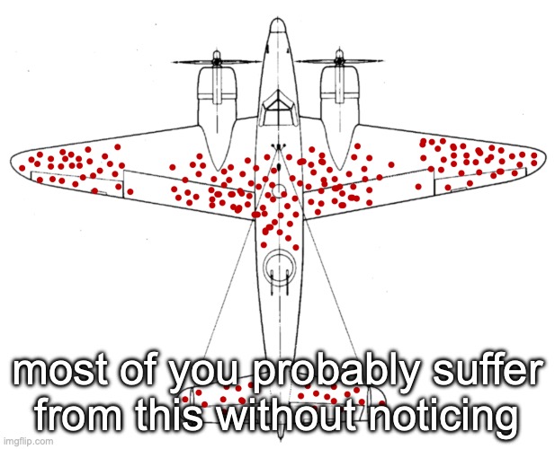 Survivorship Bias | most of you probably suffer from this without noticing | image tagged in survivorship bias | made w/ Imgflip meme maker