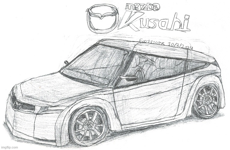 (10/23/2024) Mazda Kusabi Concept (Wont be posting in a while due to my finals) | image tagged in random,drawlings,cars,mazda | made w/ Imgflip meme maker