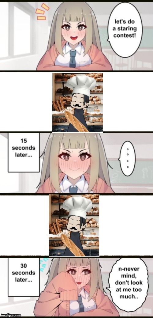 Staring contest extended | image tagged in staring contest extended | made w/ Imgflip meme maker