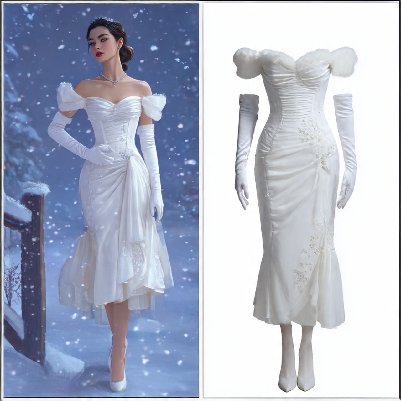 White Holiday Christmas Dress Blank Meme Template