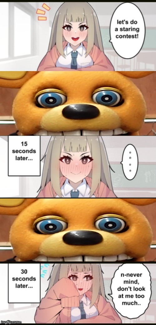 Staring contest extended | image tagged in staring contest extended | made w/ Imgflip meme maker