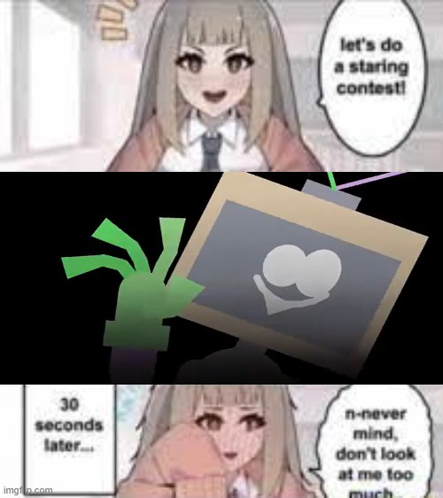 I LOVE FRACTI COGITATIOS RAAAAAAA | image tagged in staring contest 30 seconds | made w/ Imgflip meme maker