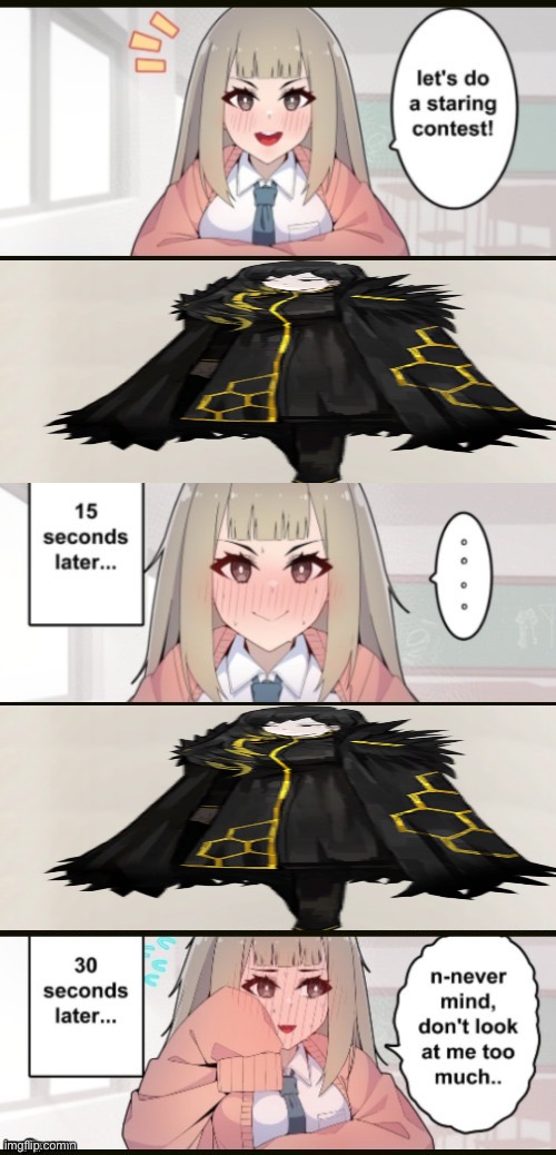 Staring contest extended | image tagged in staring contest extended,binah | made w/ Imgflip meme maker