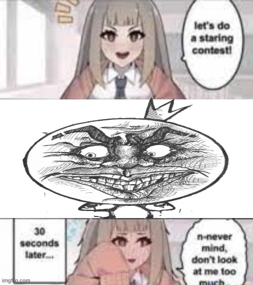 King Circle meme | image tagged in staring contest 30 seconds | made w/ Imgflip meme maker