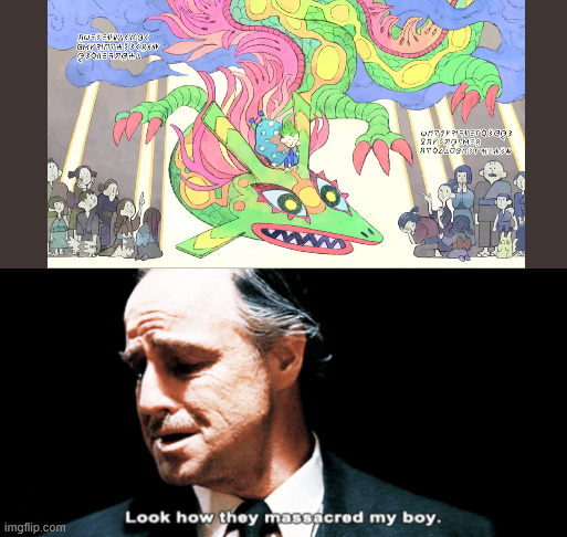 bro is not a Chinese dragon (SPOILERS FOR MEGA DIMENSION POSTGAME) | image tagged in look how they massacred my boy,pokemon | made w/ Imgflip meme maker