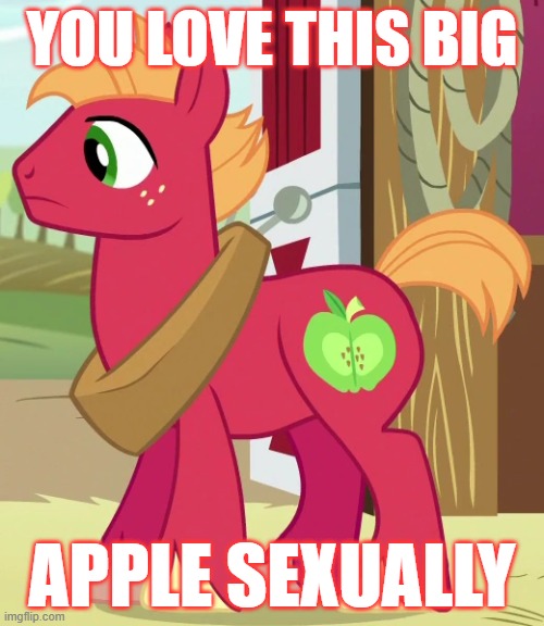You Love This Big Apple Sexually | YOU LOVE THIS BIG; APPLE SEXUALLY | image tagged in certified king classic,big mac,mlp fim,mlp meme,funny,my little pony | made w/ Imgflip meme maker