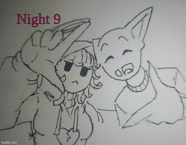Cassie and Oliver (made by ShadowSkul) | Night 9 | image tagged in cassie and oliver made by shadowskul | made w/ Imgflip meme maker