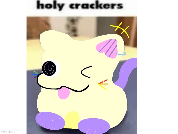 My oc CupsCakes the Cupcake Cat | image tagged in blank white template | made w/ Imgflip meme maker